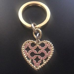 Rare Coach pink crystal keychain. Mirror marking on item.